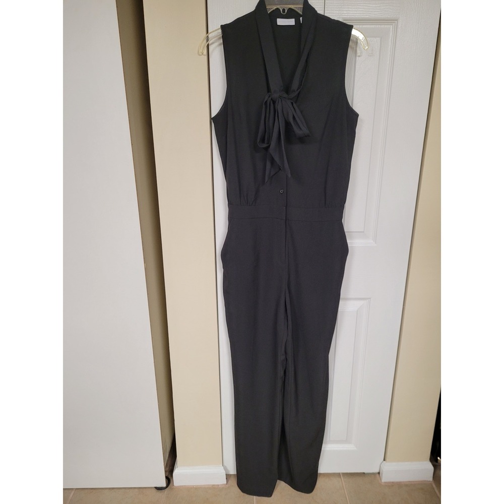 Black Tie Neck Sleeveless Bohemian Jumpsuit‎ Stretch Women NY & Co Size M